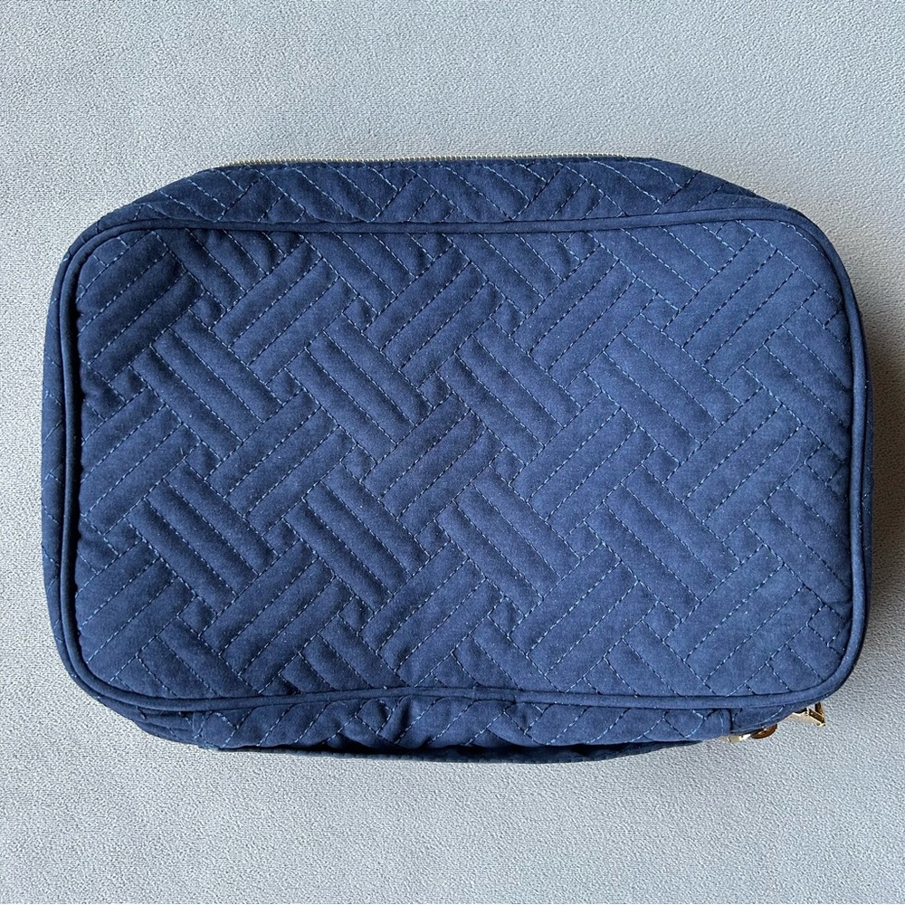 Travel Jewelry Bag ~ Navy with Gold Tone Hardware